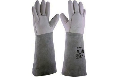 GUANTES PIEL GRIS LARGO T- 9 (12U)