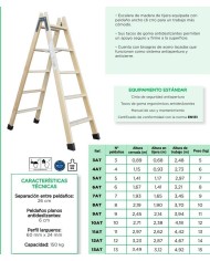 ESCALERA MADERA PLANO  4 PELDAÑOS