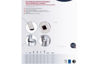 ESCALERA ROLSER ALUMINIO  11 PELDAÑOS 2 TRAMOS 6,21