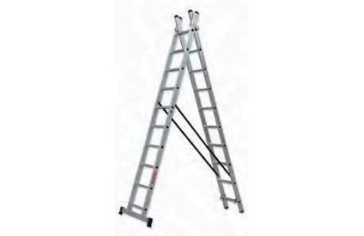 ESCALERA ROLSER ALUMINIO  11 PELDAÑOS 2 TRAMOS 6,21