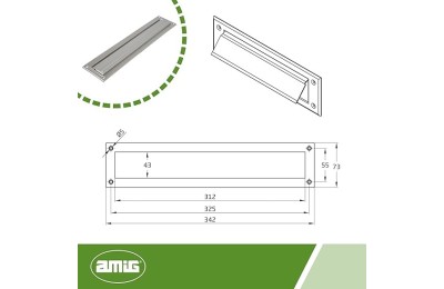 BOCACARTAS AMIG MOD.2 INOX 342X73CMS.