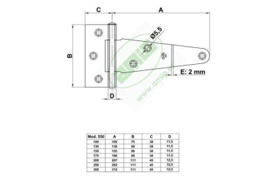 BISAGRA AMIG MOD 550 ZINCADO 150MM.