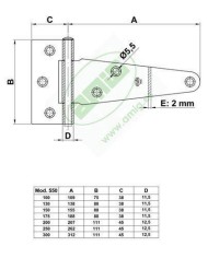 BISAGRA ZINCADA MOD. 550 AMIG 150MM.