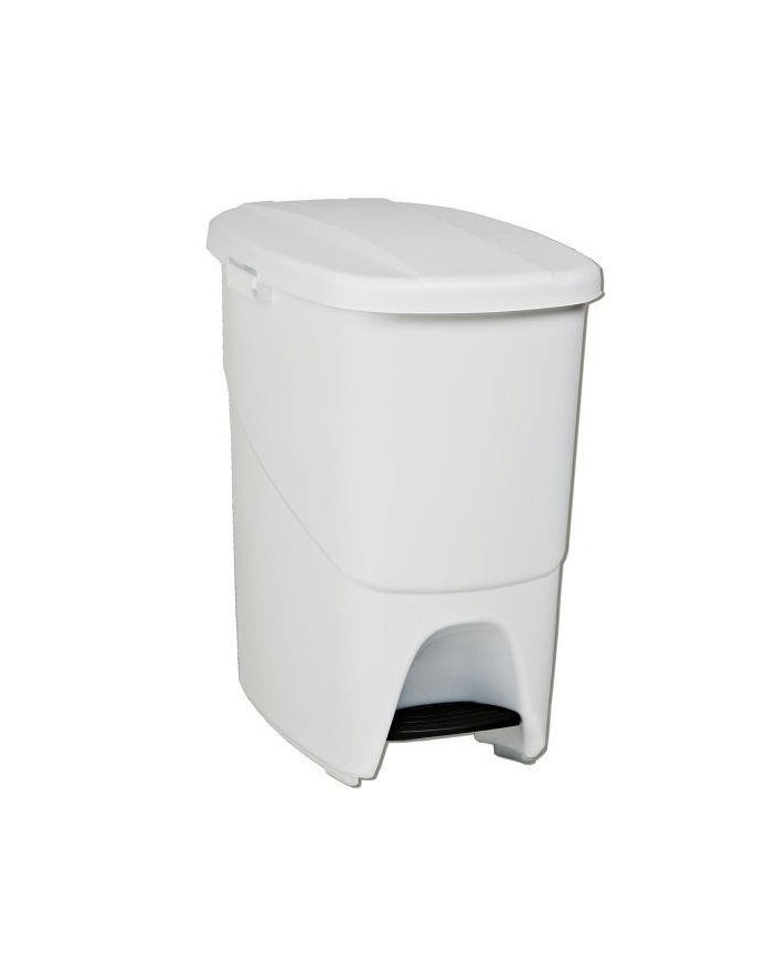 CUBO BASURA PLASTICO C/PEDAL BLANCO 25LTS.            24170.050