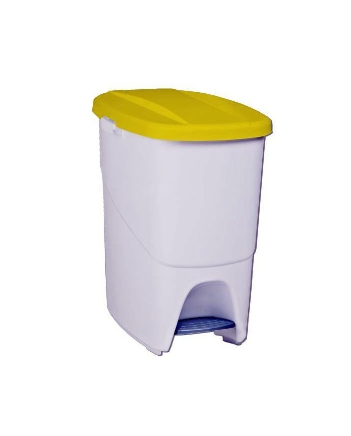 CUBO BASURA PLASTICO C/PEDAL AMARILLO 25 LTS.         24170