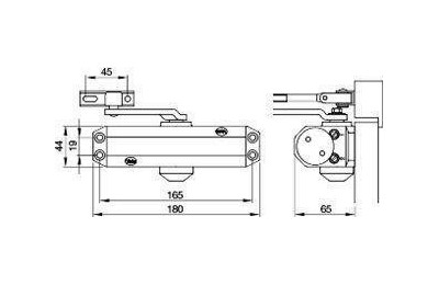 CIERRAPUERTAS YALE 3500-0004-50 CON RETENEDOR BLANCO (HOJA 110CM-80 KG).