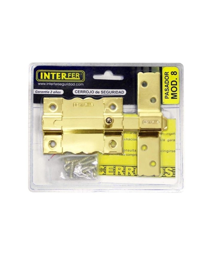 CERROJO INTERFER MODELO 8-87 DORADO