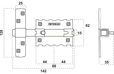 CERROJO INTERFER MODELO 8-87 DORADO