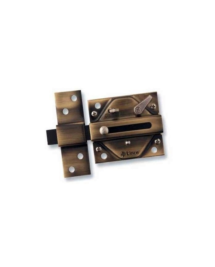 CERROJO LINCE  7930 LATONADO LLAVE SEGURIDAD-85MM