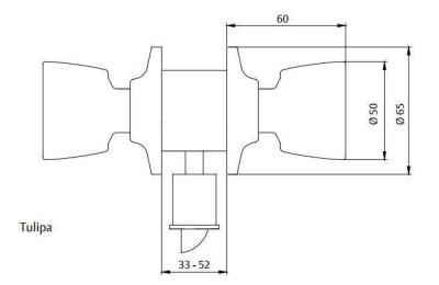 CERRADURA TESA POMO 3505 UNIF. LIBRE/LIBRE LAT.MATE