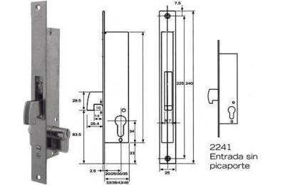 CERRADURA TESA 2241-20-3 NI...