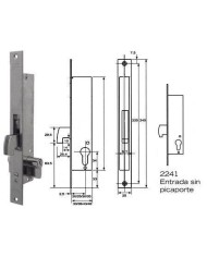 CERRADURA TESA 2241-20-3 NI (GANCHO)