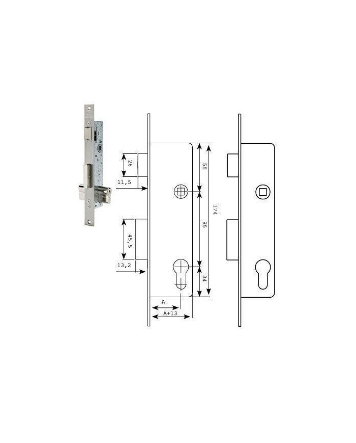 CERRADURA TESA 2210-28 AI
