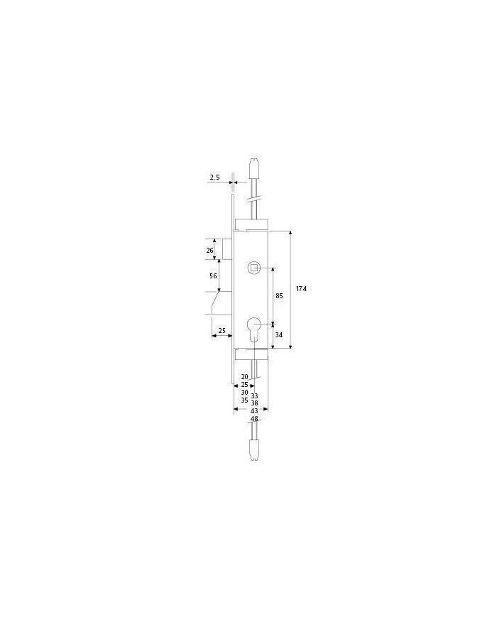 CERRADURA TESA 2210-20 3NI BASCULANTE
