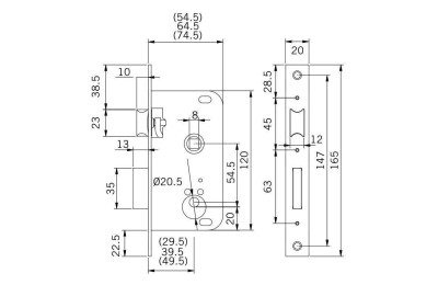 CERRADURA TESA 2000/40 MM., HL.