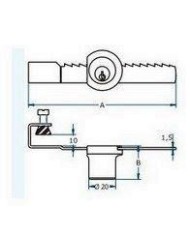 CERRADURA PUERTA CRISTAL AGA R-354 CROMO