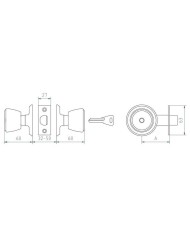 CERRADURA MCM-POMO 508-3/3 LATON MATE(LLAVE/POMO).