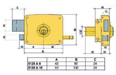 CERRADURA LINCE 5125-A- 80 DERECHA
