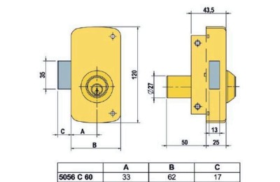 CERRADURA LINCE 5056-C- 60 DERECHA