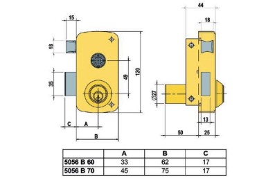 CERRADURA LINCE 5056-B- 60 DERECHA