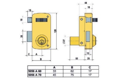 CERRADURA LINCE 5056-A- 70 DERECHA