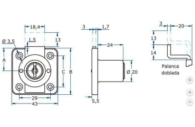 CERRADURA CAJON AGA R-361 CILINDRO 25MM