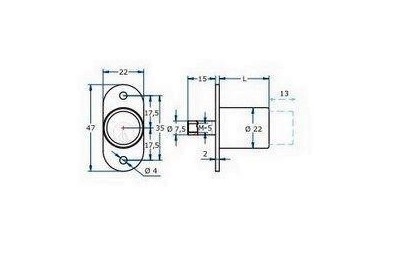 CERRADURA CON PULSADOR AGA R-147 CROMADA