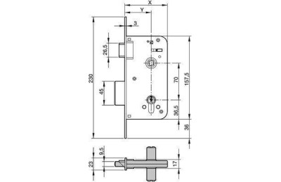 CERRADURA YALE Nº700/70 MM. 40MM HL.