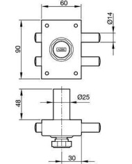 CERRADURA YALE 16HP (POMO/CILINDRO PERA)