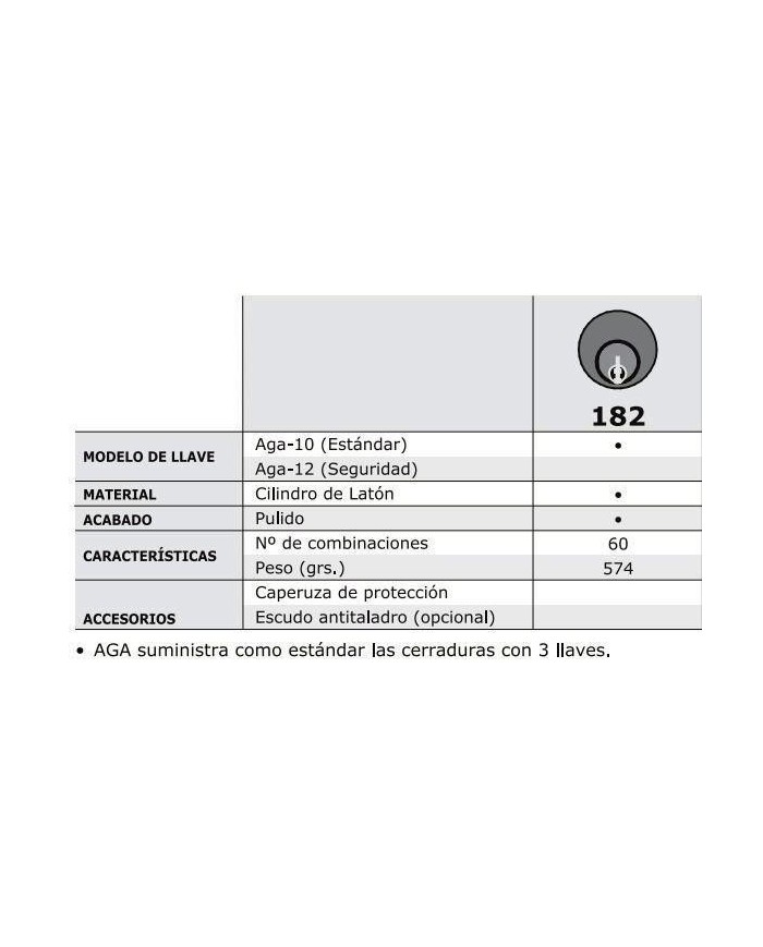 CERRADURA PERSIANA AGA 182