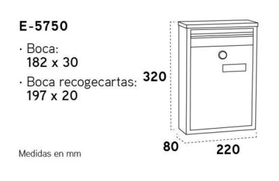 BUZON EXTERIOR ARREGUI ZAGUAN 182X30MM. BLANCO