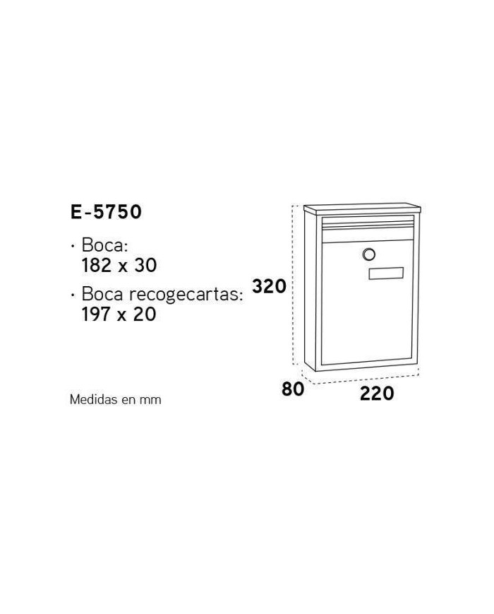 BUZON EXTERIOR ARREGUI ZAGUAN 182X30MM. BLANCO