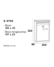 BUZON EXTERIOR ARREGUI ZAGUAN 182X30MM. BLANCO
