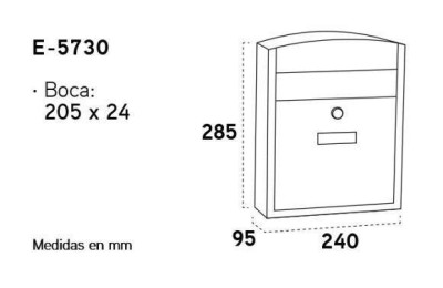 BUZON EXTERIOR ARREGUI COMPACT 204X24MM. BLANCO