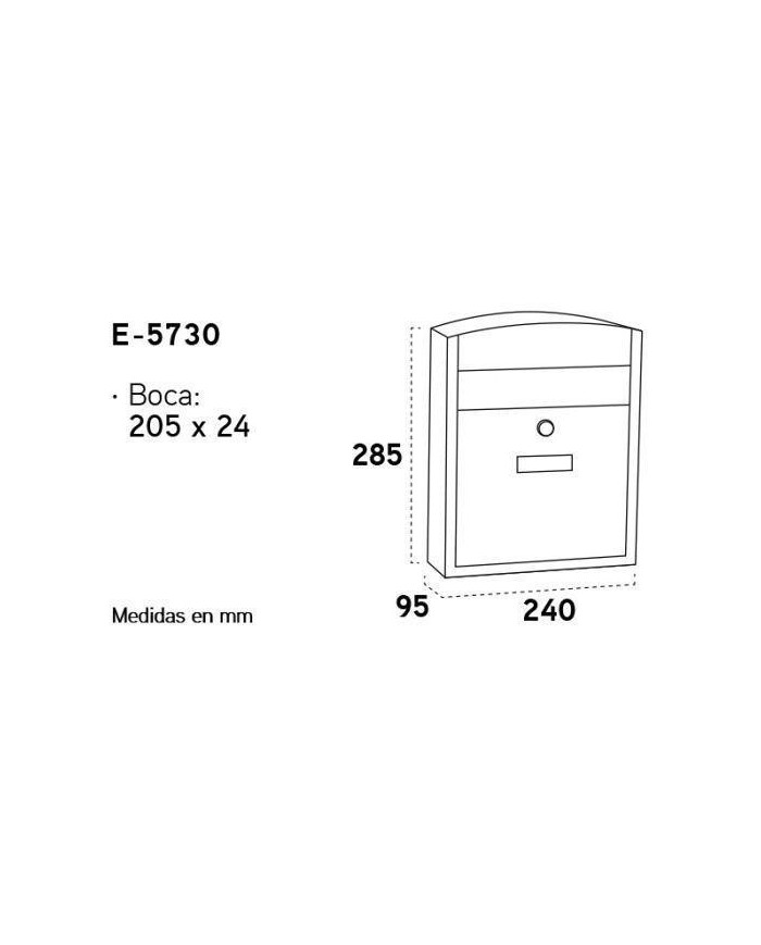 BUZON EXTERIOR ARREGUI COMPACT BLANCO 204X24MM.