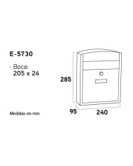 BUZON EXTERIOR ARREGUI COMPACT BLANCO 204X24MM.