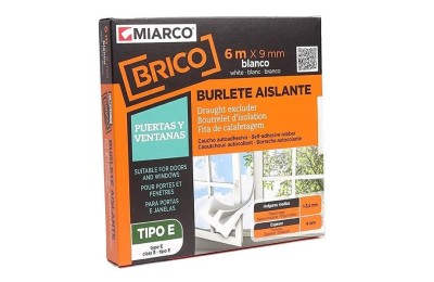 BURLETE ADH.MIARCO CAUCHO BLANCO 9MMX6MT