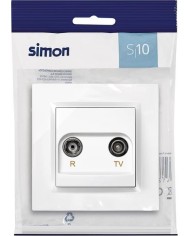 TOMA RADIO/TV FINAL EMPOTRAR SIMON 10 BLANCO 8'4X8'4X4'5CMS. F1090486030