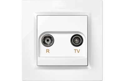 TOMA RADIO/TV FINAL EMPOTRAR SIMON 10 BLANCO 8'4X8'4X4'5 CMS.