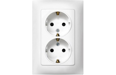 BASE ENCHUFE DOBLE EMPOTRAR SIMON 10 BLANCO 12X8,3X4,85 CMS.