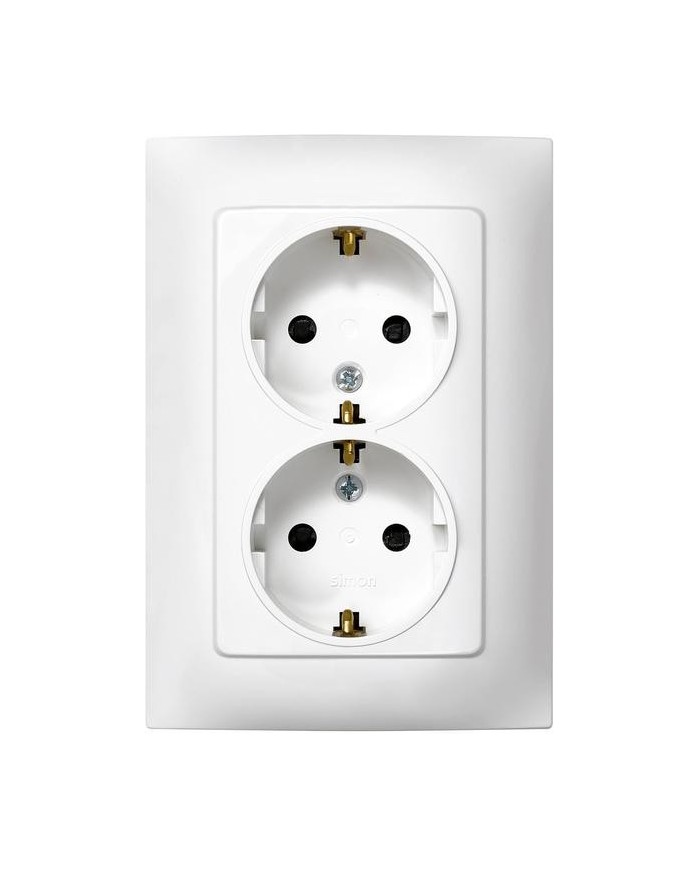 BASE ENCHUFE EMPOTRAR SIMON 10 DOBLE BLANCO 12X8'3X4'85CMS. F1091459030