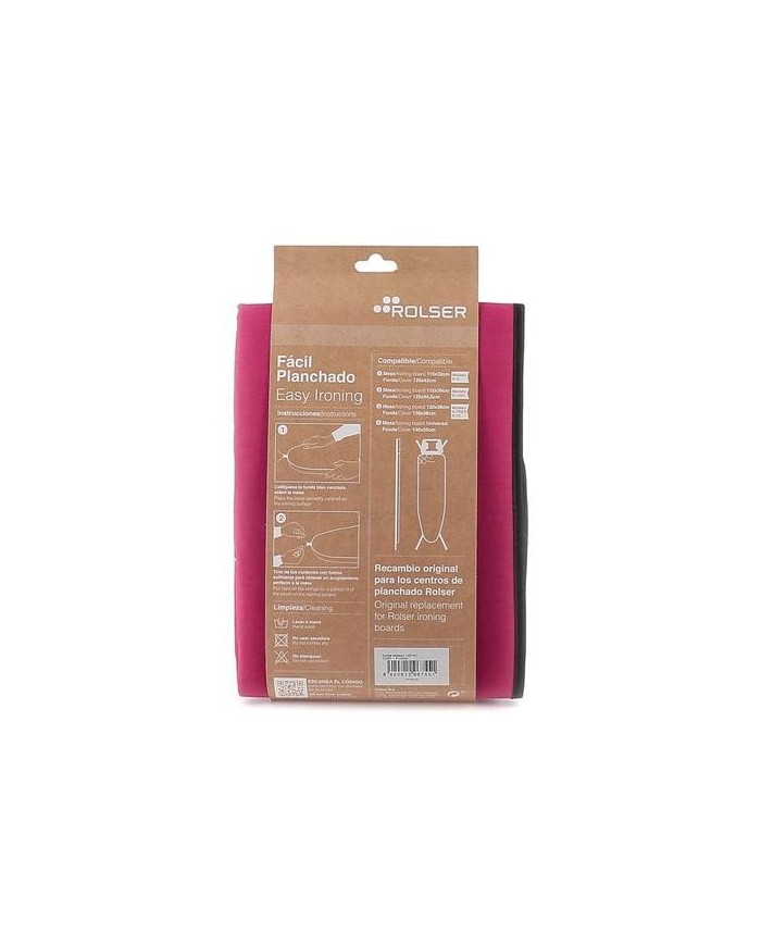 FUNDA MESA PLANCHA ROLSER COTO-FUCSIA 140X55CM.