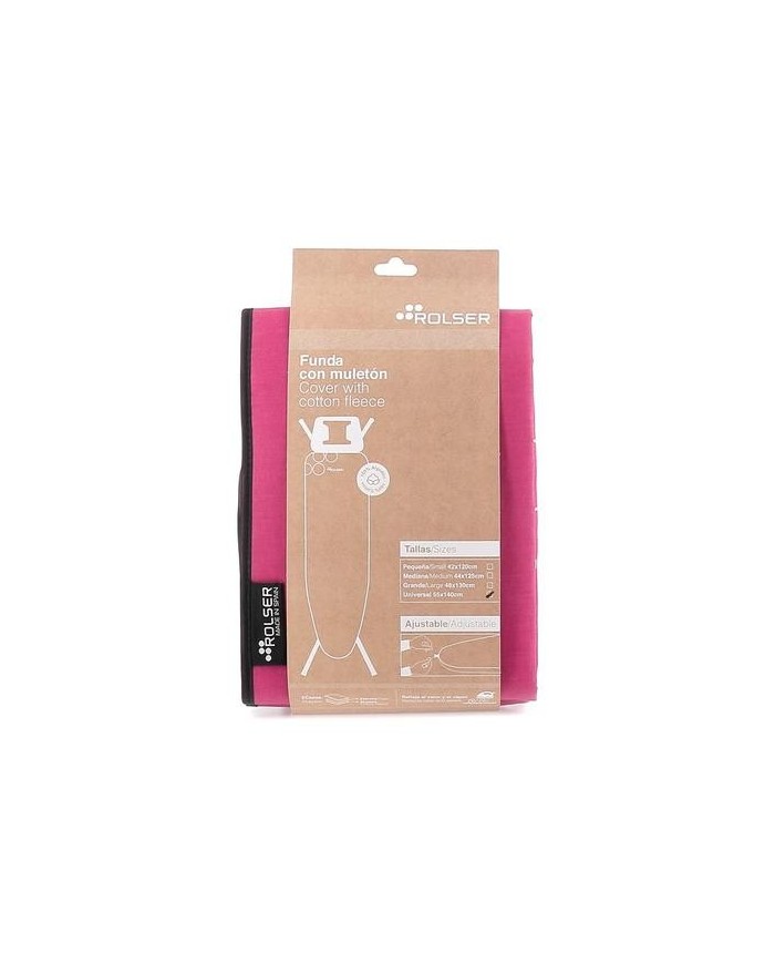 FUNDA MESA PLANCHA ROLSER COTO-FUCSIA 140X55CM.