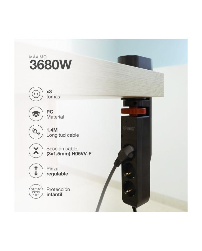 BASE GSC 3 TOMAS T.T. 1'4M. 2USB+A 1UBS+C