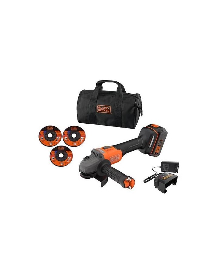 AMOLADORA BLACK&DECKER 115MM. 18V 1BAT 4AH. BCG6L8F1S-QW