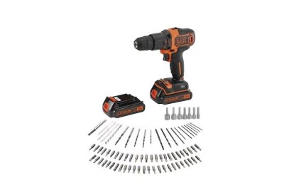 TALADRO PERCUTOR 18V BLACK & DECKER 2 BATERIAS 80ACCESORIOS Y MALETIN