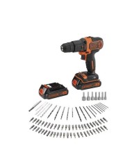 TALADRO PERCUTOR 18V BLACK & DECKER 2 BATERIAS 80ACCESORIOS Y MALETIN