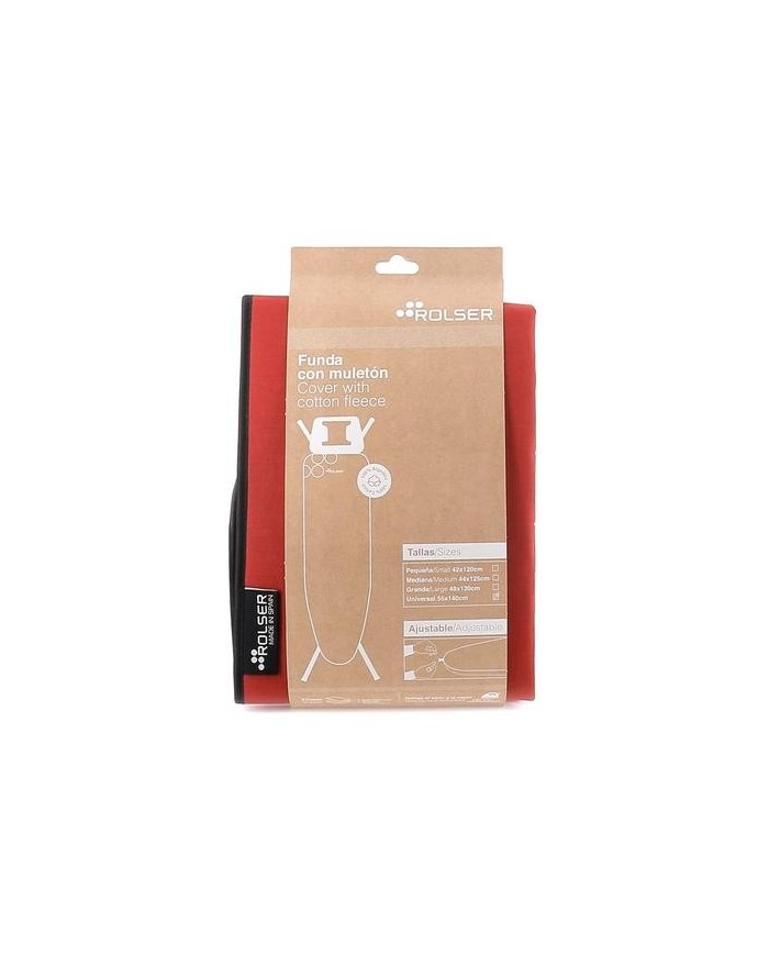 FUNDA MESA PLANCHA ROLSER COTO-ROJO 140X55CM.
