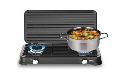 COCINA DE GAS SOGO 2 FUEGOS NEGRO