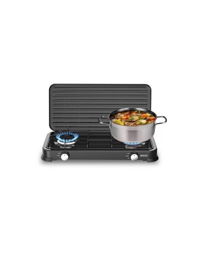 COCINA DE GAS SOGO 2 FUEGOS NEGRO